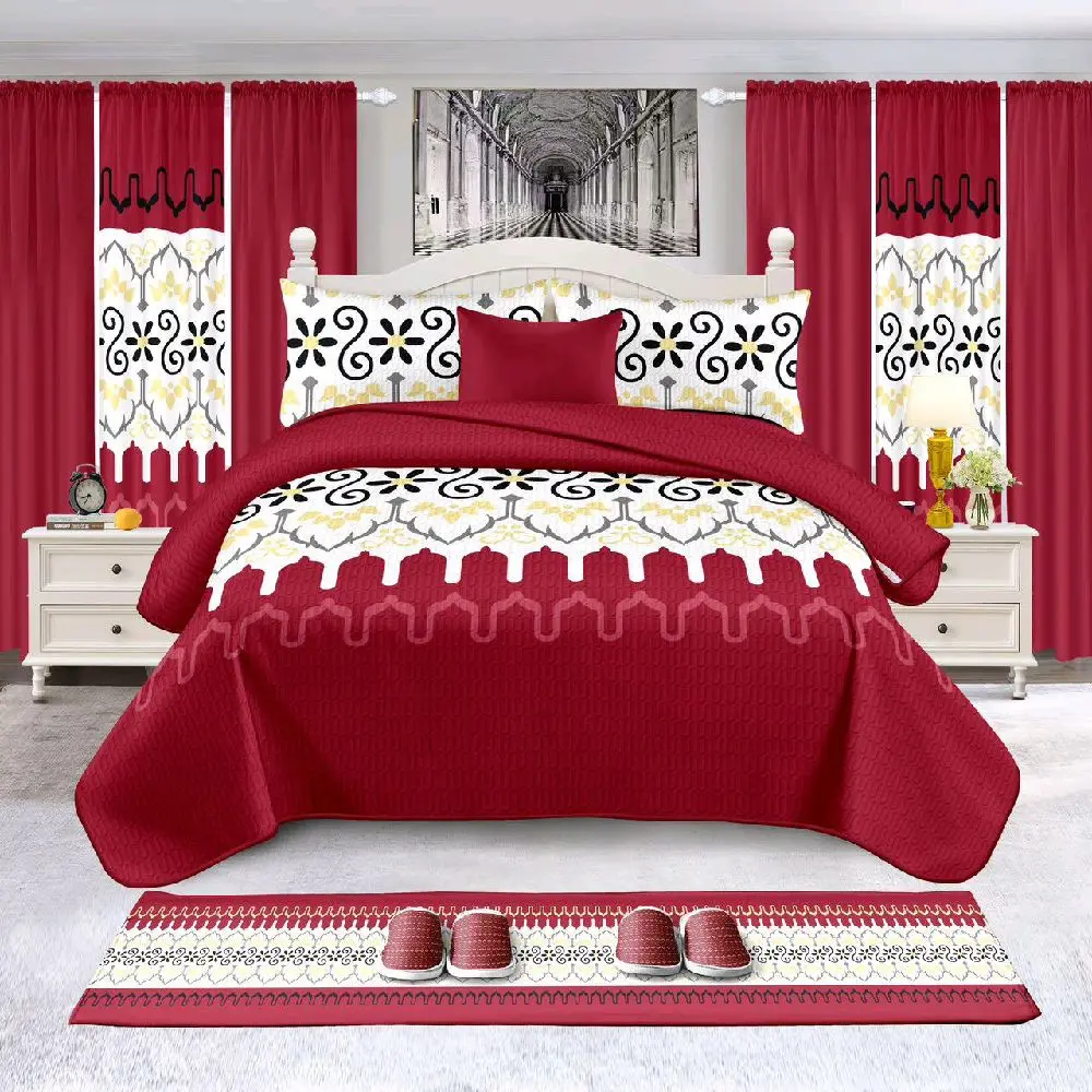 15-Piece King Size Priscilla Floral Bedding Set with Rustic Soft Fabric Comforter & Matching Curtains, for Cozy Room, Cohesive Look, Serene Space Bedroom Decor, 15 Pieces