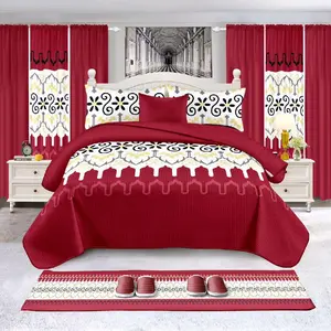 15 pieces- king size Priscilla Floral Bedding Set with Rustic  Comforter and Matching Curtains for Cozy Bedroom Decor