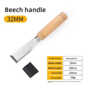 Woodworking Carving Flat Chisel 32mm, Professional Wood Carving Tool for Detailed Design and Decoration, Essential Carpentry Equipment