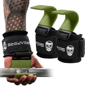 Gymreapers Heavy-Duty Lifting Hooks - OD Green, for Deadlifting, Rowing and Pulling Exercises Gymreapers Heavy-Duty Lifting Hooks - OD Green, for Deadlifting, Rowing and Pulling Exercises