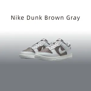 Nike Dunk Slip Resistant Abrasion Resistant Low top Skateboard Shoes Men's Brown Gray-HF5441-202