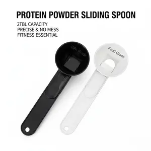 Protein Powder Sliding Spoon,High Quality Funnel for Pre Workout Creatine  Powder Formula,Coffee Milk Smoothie Chocolate Powder Kitchen Utensils BPA Free Plastic,Perfect Gift for Valentine's Day Father's Day Anniversary