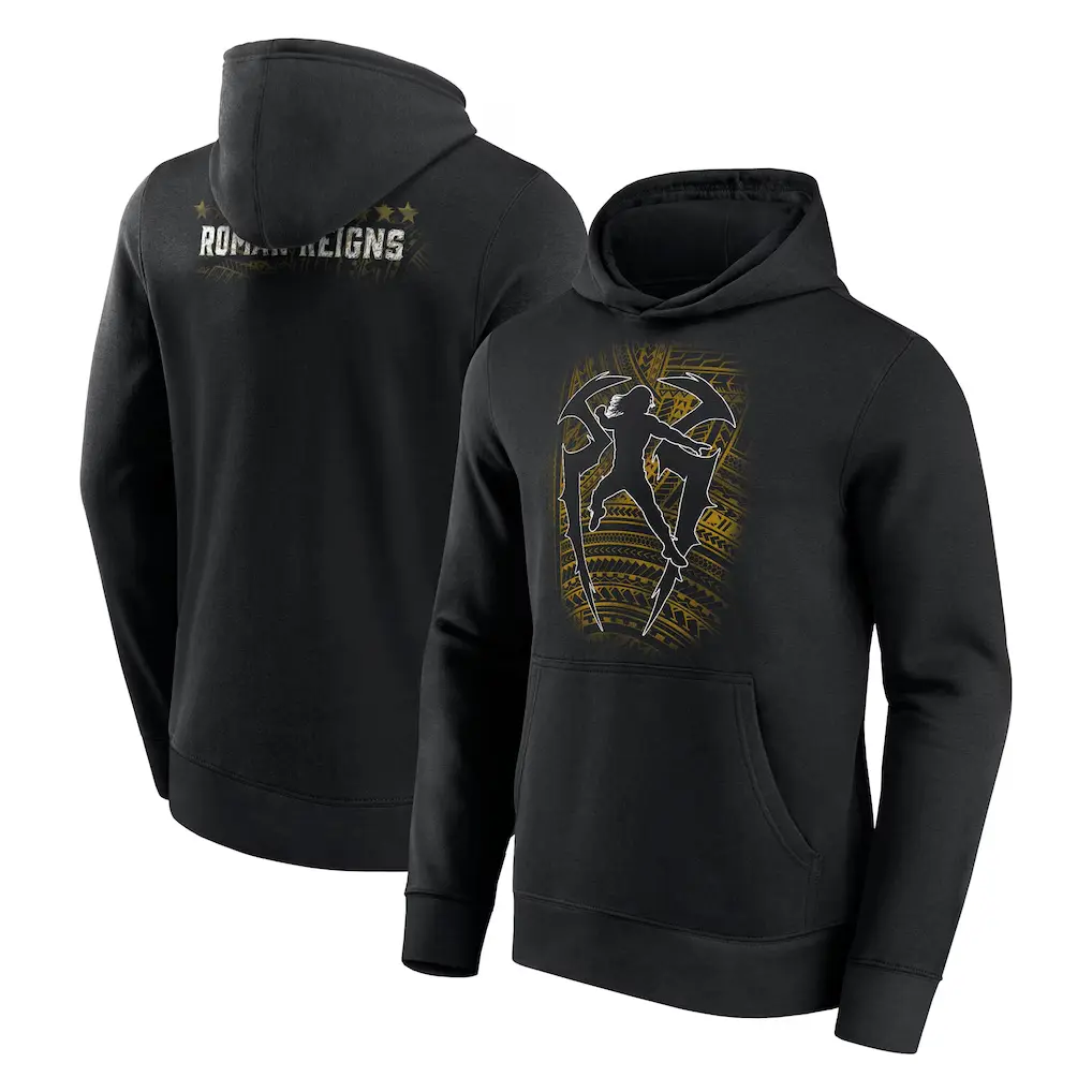 Men’s Roman Reigns Tribal Logo Graphic Hoodie - Black Casual Wrestling Fan Apparel, Tribal Chief Streetwear Sweatshirt, Bold Samoan Design, Gift for WWE Enthusiasts
