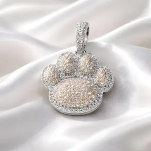 Sterling Silver w/Rose Gold Overlay Paw Print Pendant