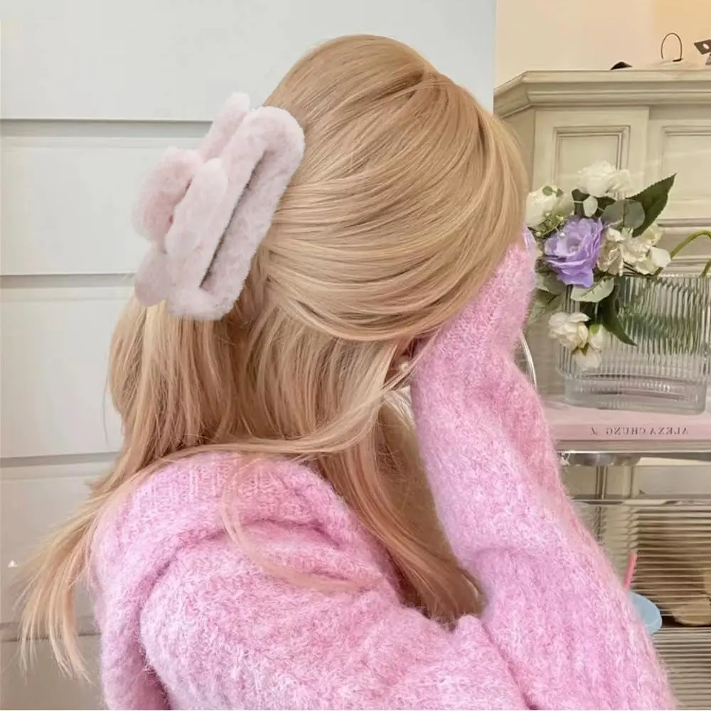 5 Inch Fuzzy Hair Claw Clips Extra Large Big Hair Clip for  display picture 1
