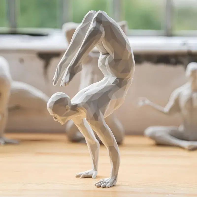 3D Printed Yoga Figurine - Minimalist Home Decor Statue for Living Room and Desktop