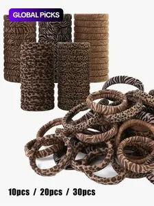 Women's Leopard Print Soft Elastic Hairbands, Suitable for Thick Hair, Ponytail Clips, 2 Inch Diameter, 5 Colors Available,mothers day gift ,mothers day gift ideas