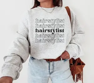 Hairstylist Sweatshirt, Retro Hair Stylist Shirt, Boss Salon Crewneck Top, Unisex Workwear Tee