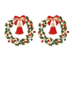 Posh Christmas Wreath Earrings