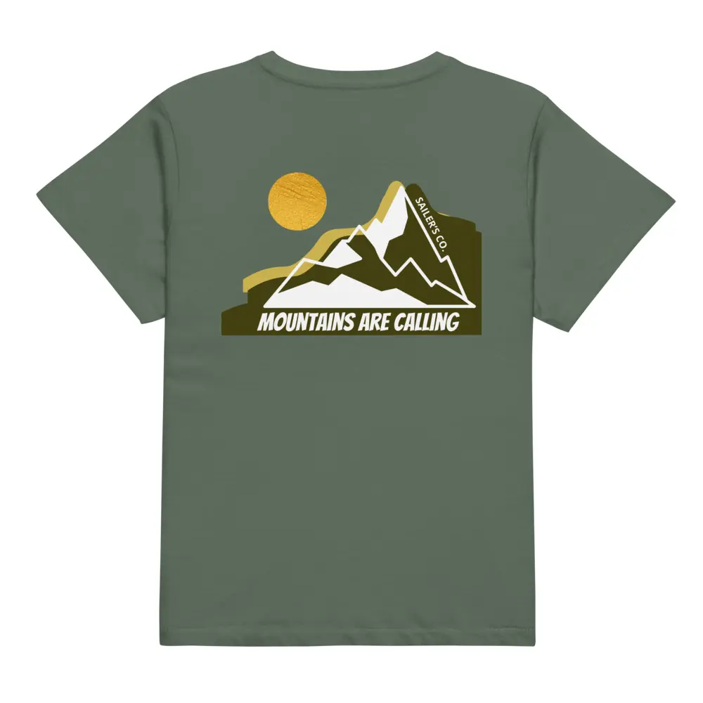 Daring Mountains High-Waisted T-Shirt - 100% Combed Ring-Spun Cotton Ultra Soft Longline Fit Crew Neck Tee