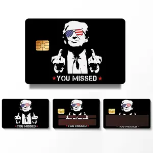 Trump Credit Card Skin, Debit Card Skin 4PCs, Ultra-Thin Credit Card Sticker for Key Transportation Debit Credit Card Waterproof Anti-Wrinkling Debit Card Skin Cover