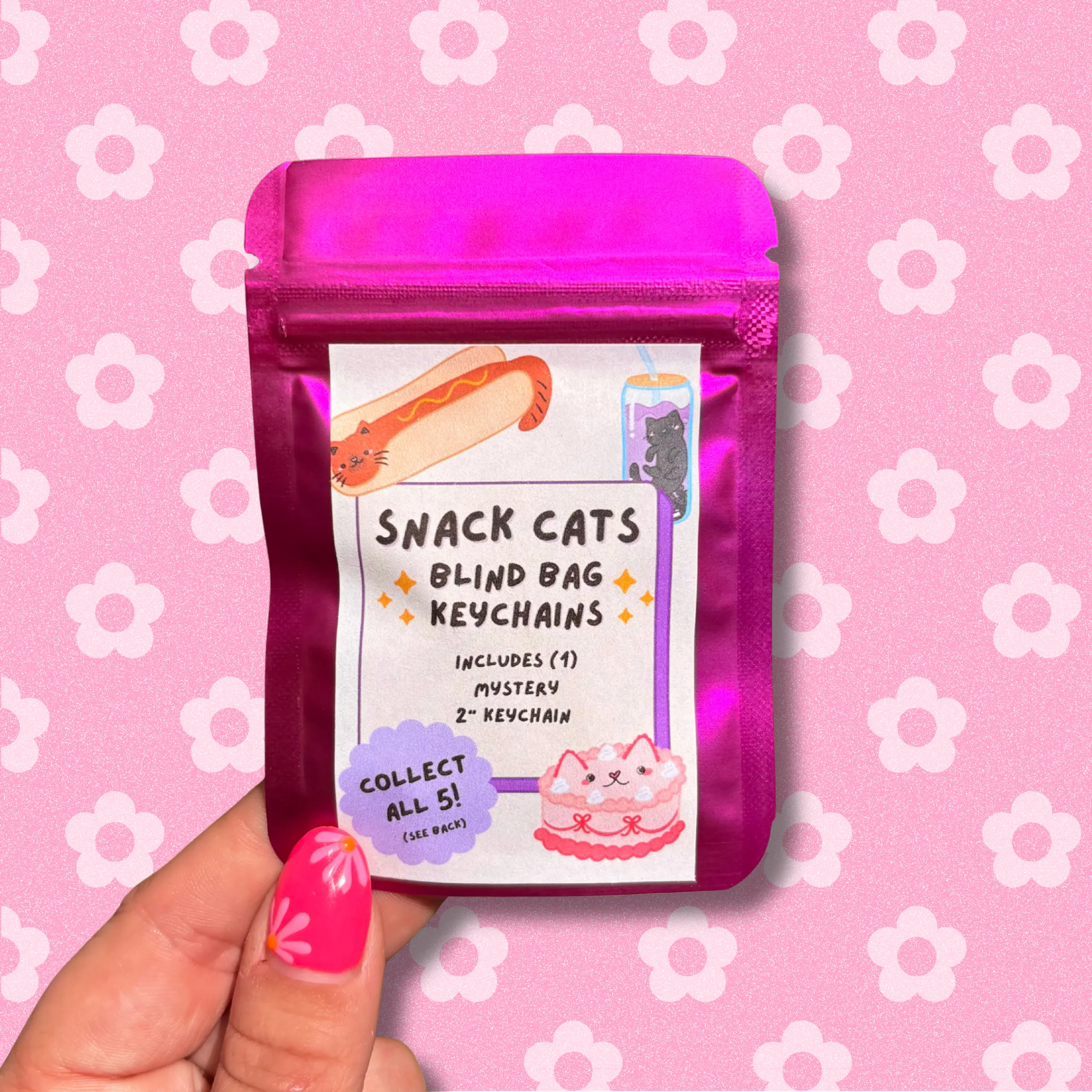 snack cats blind bag keychain/bag charm