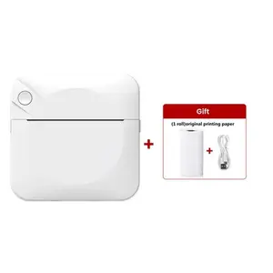 Portable Mini Printer Set, USB Rechargeable Wireless Thermal Printer with Paper, Ideal for Home Office School Portable Photo Printer, Compact Design