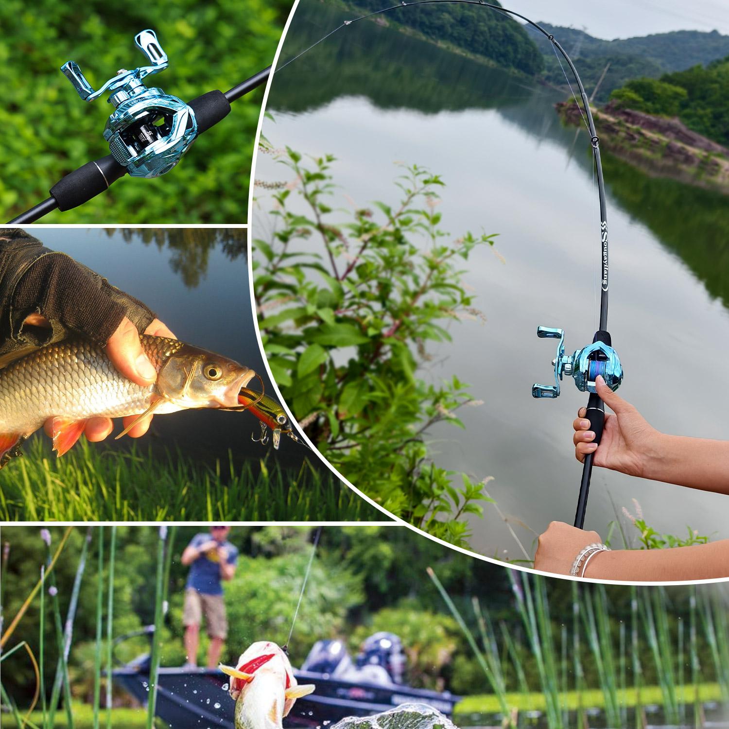 Sougayilang Baitcasting Reel 7.2:1 Gear Ratio with Magnetic Braking System, Single Piece Fishing Reel Outdoor Sports Fishing Products