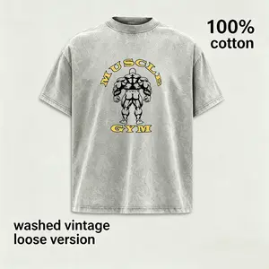Muscle Training Graphic T-Shirt for Men, Vintage Washed 100% Cotton Tee, Oversized Bodybuilding Gym Shirt, Heavyweight Workout Pump Cover, Retro Fitness Streetwear Graphic Tee, Loose Fit Casual Athletic Top, Unisex Gift