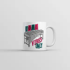 Cool Vibes Only Mug Funny Sarcastic Music Graphic Coffee Cup - 11oz Funny Coffee Mugs Ceramic Printed Drinkware Cup