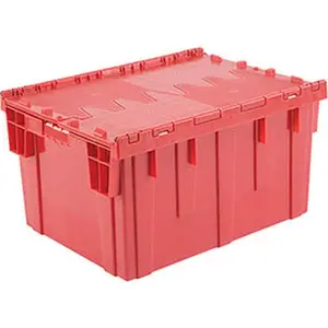 Monoflo International DC2820-15RED Red Plastic Storage Totes with Shipping Hinged Lid, 28.125x20.75x15.625in Home Organiser Boxes & Containers