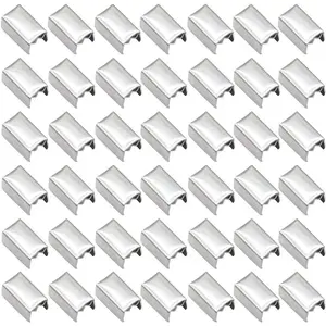 200pcs 7mm Silver Fold Over Crimp Ends Fasteners Clamps Cord Rope Clip Leather Key Fob Hardware Jewelry Findings