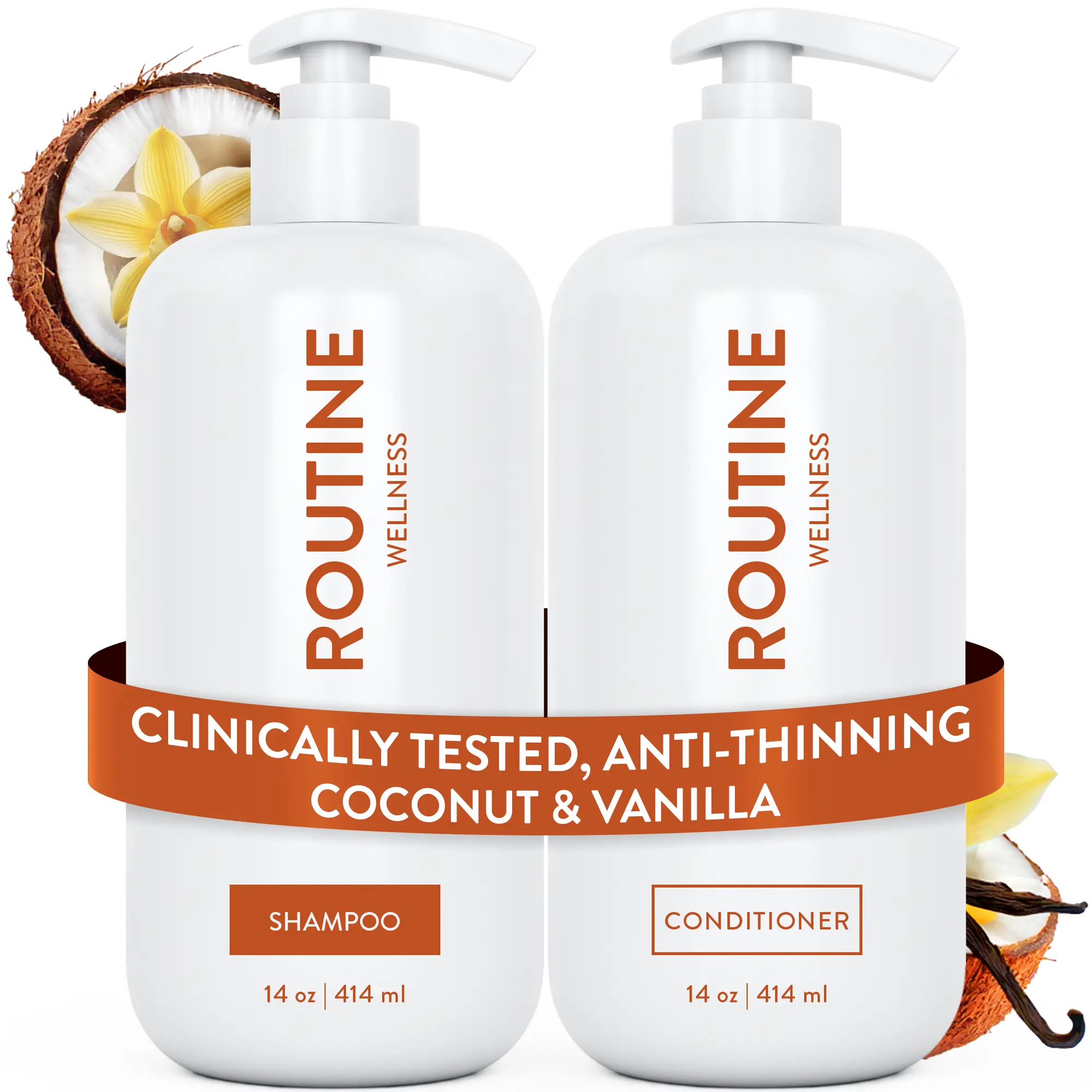 Routine Wellness Anti-Thinning 14oz Shampoo & Conditioner Set for Thinning Hair & Hair Loss - Sulfate-Free, Color-Safe, Biotin & Peptides, Nourishing Botanicals Routine Wellness Anti-Thinning 14oz Shampoo & Conditioner Set for Thinning Hair & Hair Loss - Sulfate-Free, Color-Safe, Biotin & Peptides, Nourishing Botanicals