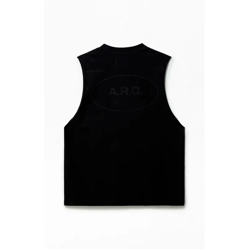 A.R.C. Men's Black Vintage Wash Comfort Cut Off Muscle T-Shirt