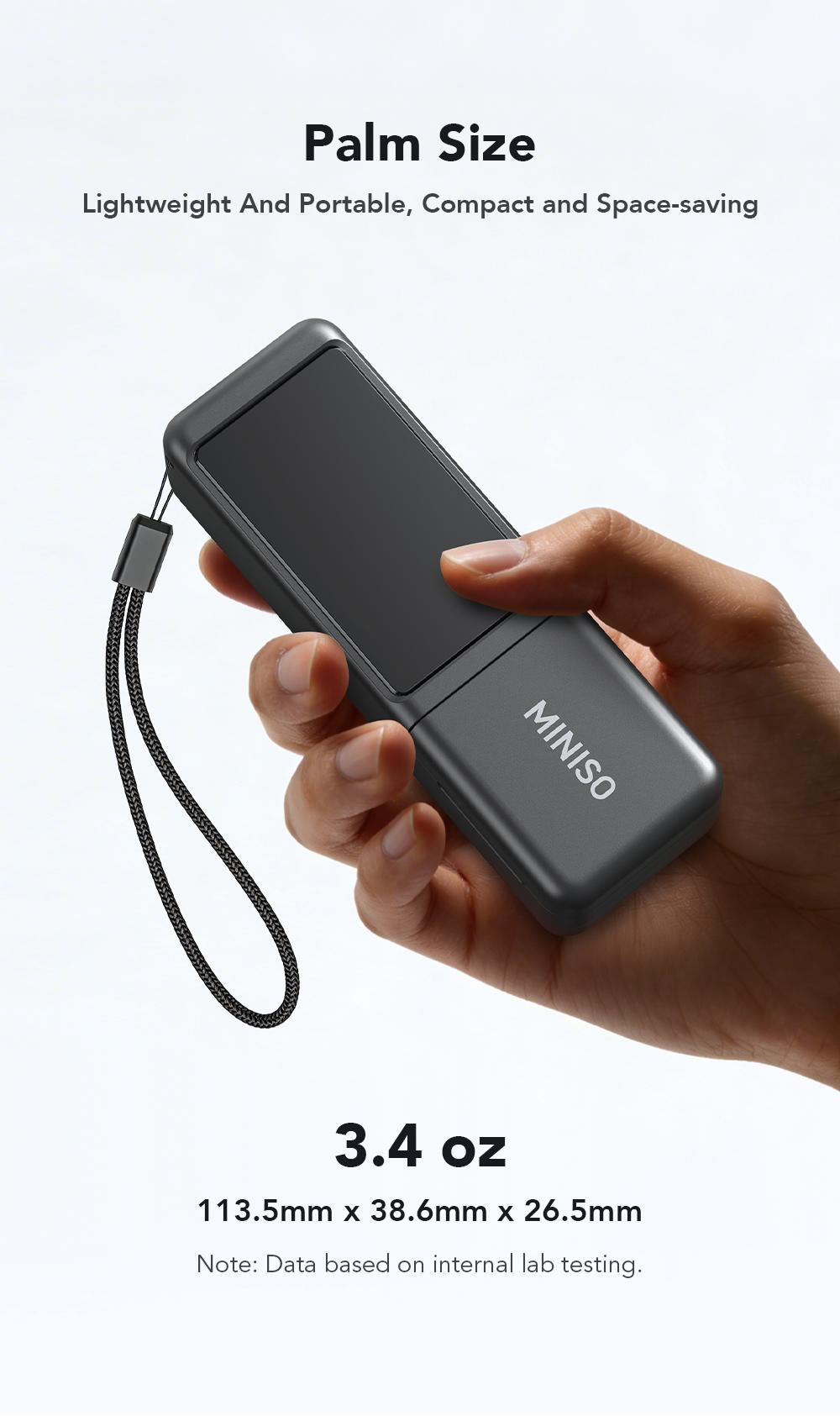 MINISO MS120 3-in-1 TWS Bluetooth Earbuds, Bluetooth 6.0, Built-In High-Power Flashlight with Three Adjustable Modes (Steady On / Flashing), 2000mAh Power Bank, Suitable for Outdoor Hiking and Sports