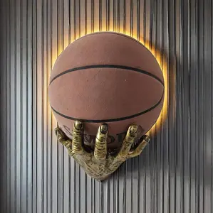 TikTok Viral Unique Sports Decor - Wall Mounted Resin Hand Basketball Display Holder, Game Room/Gym/Bedroom Storage Rack (Rack Only)