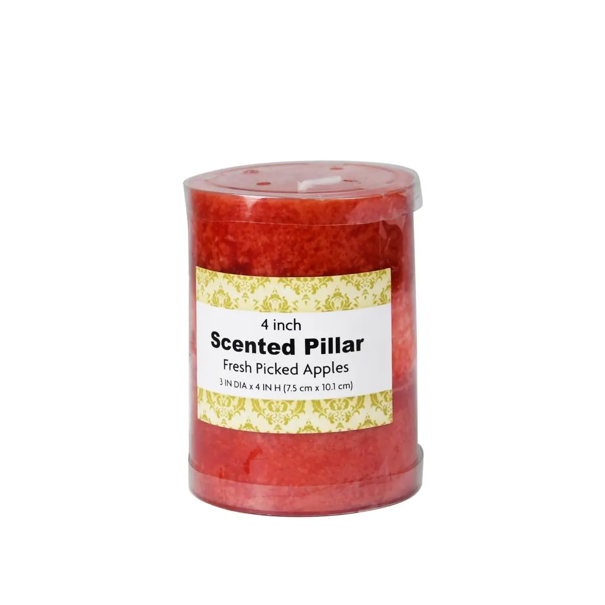 Jeco Tritone Traditional Slow Burn Scented Pillar Aromatherapy Candle, 1-Piece 3x4 in Red Freshener - Long-Lasting Home Decor Accessory for Gifting, One Piece