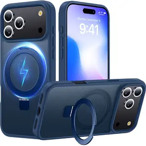 Phone Cases iPhone 17 16 15 14 13 12 11 Pro Max 16 Plus [Military Grade Shockproof] Premium Magnetic Matte Phone Case with Hidden Stand, Supports Wireless Charging, Popular Phone Caseiphone 17 pro max phone case