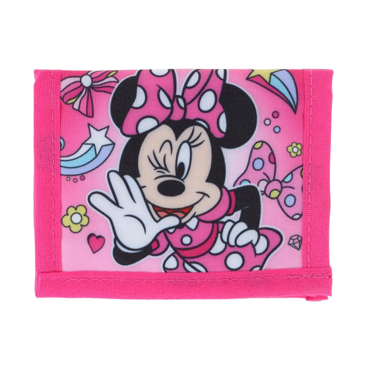 CTM Kid's Minnie Mouse Bifold Wallet with  Hook and Loop Closure, Bifold Wallets, Organized, Durable, One Size