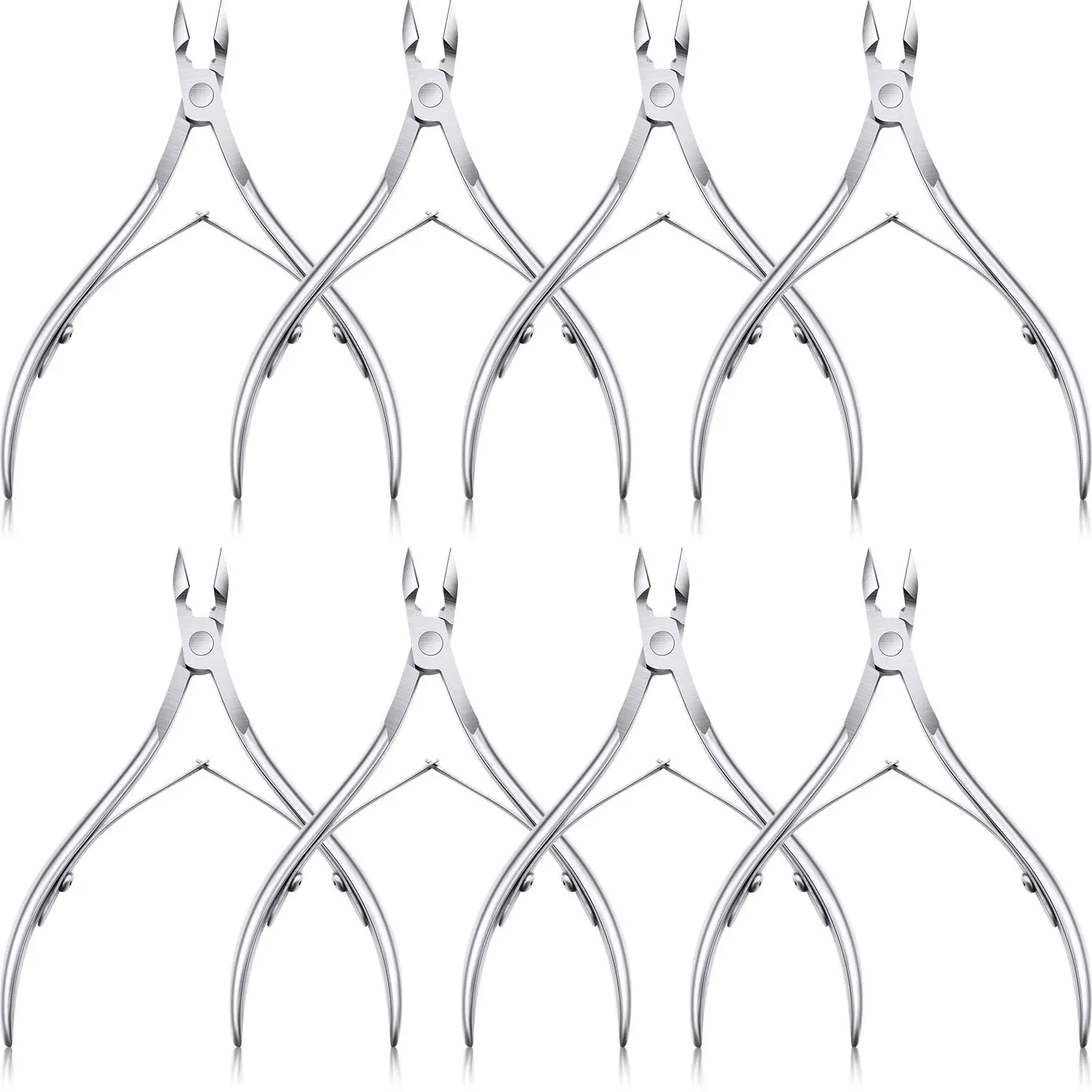 8Pcs/Set Cuticle Trimmer,Stainless Steel Cuticle Nippers,Pointed Blade,Dead Skin Cutter Clipper Remover Scissors Manicure Tools for Fingernails and Toenails,Christmas Party Gifts,Hand Tools Kits
