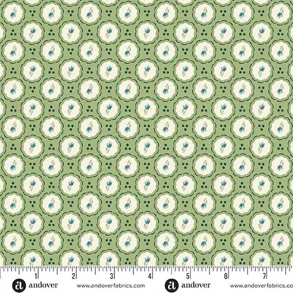 Fabric Andover Prairie Little Blossom Heartland by the Quarter Yard A-1584-G