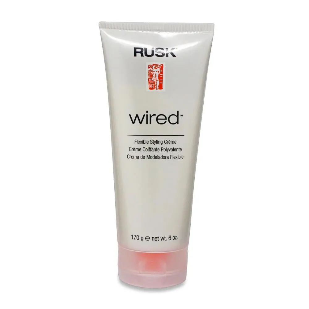 RUSK Wired Flexible Styling Cream - 6oz Haircare Lightweight Gel, Hydrating Moisturizer for Dry or Wet Hair, Shine-Enhancing Formula
