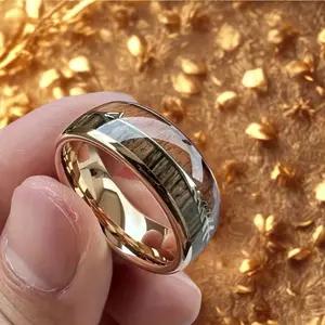 1pc Stainless Steel Ring with Wood Inlay and Arrow Design, Unique Vintage Style Wide Band Jewelry for Men, Daily Wear Or Office Wear, Perfect as Jewelry Gift for Loved Ones