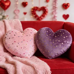 Valentine’s Day Heart Pillow Soft Plush Decorative Cushion Cute Cozy Throw Pillow Romantic Gift Idea for Girlfriend Women Girls Kids Teens Aesthetic Bedroom and Sofa Decor Perfect Valentine Present Home Accent Plush for Room Styling