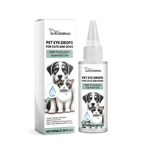 Pet Eye Drops Gentle Daily Cleansing Drops for Tear Stains and Secretions Suitable for Cats and Dogs Eye Rinse with Cotton Swab Soothing for sensitive eyes
