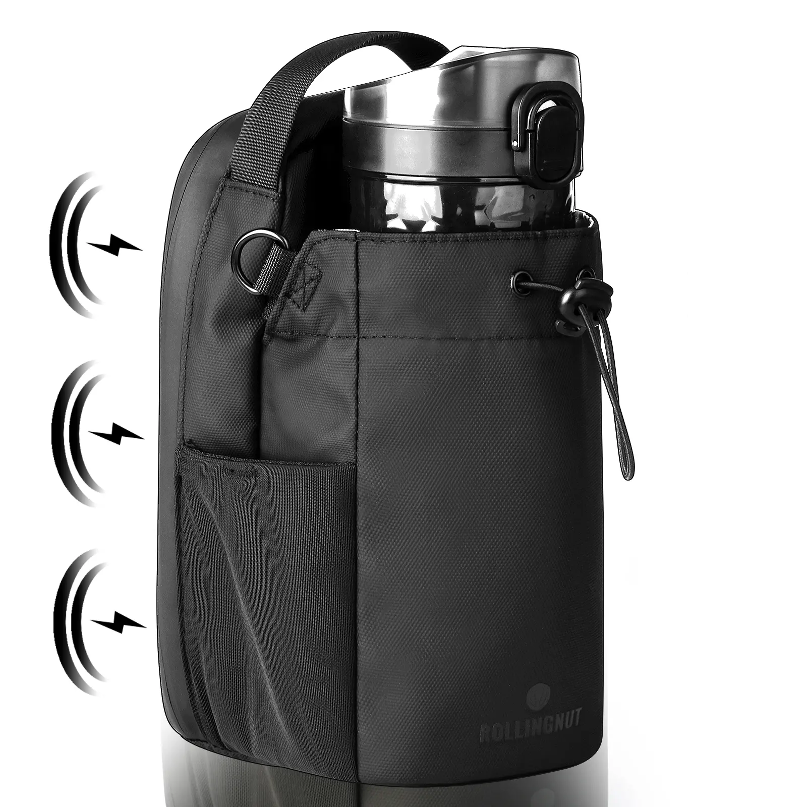 Magnetic Gym Bag Super Strong N45 Water Bottle Holder with Adjustable Strap & Phone Pockets Fits 65 OZ Waterproof Crossbody for Men Women