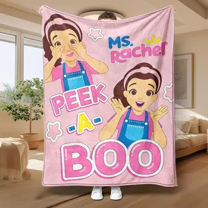 Cartoon Girl Rachel Theme Blanket, Ultra Soft Flannel Nap Blanket, Background Design, Perfect Gift for Home Lovers