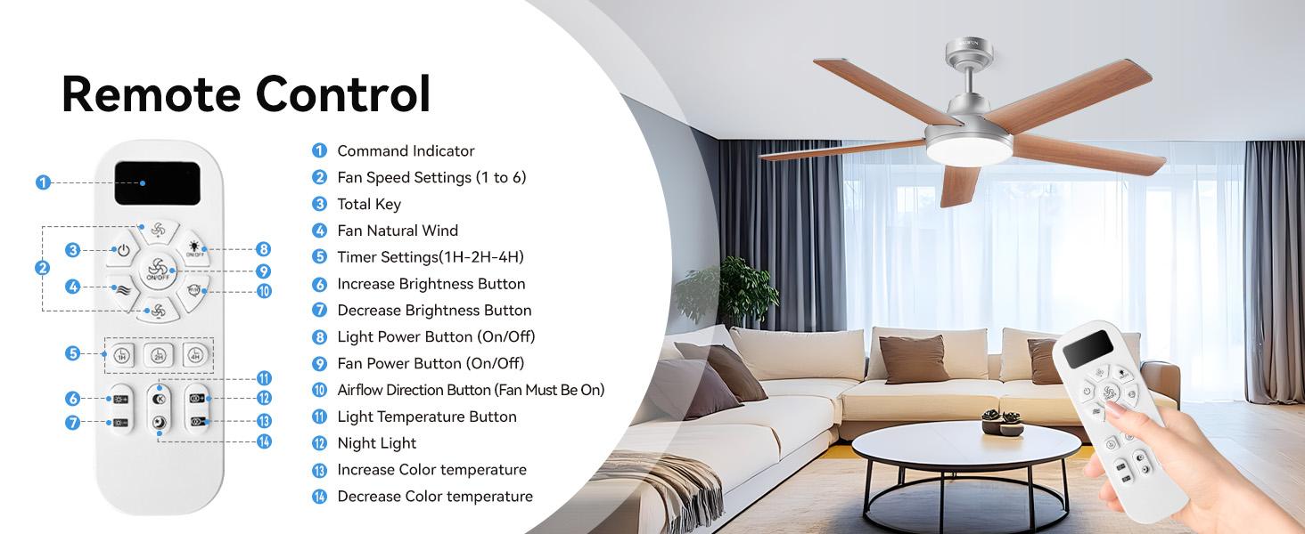 ADEWALK Ceiling Fans with Lights and Remote, Low Profile Ceiling Fan with Light, APP, 6 Speed, Dimmable, DC Motor, Quiet, Timer, Flush Mount Modern Ceiling Fan for Bedroom Living Room