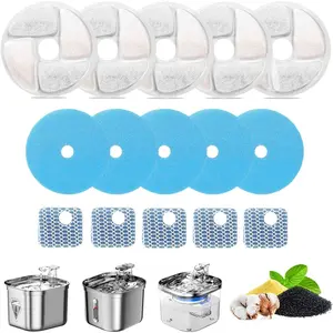 Water Fountain Filter, Fountain Filters Replacement for Square 2.2L/73oz Stainless Steel Pet Water Fountain,5 Pack Pet Fountain Filter Replacement