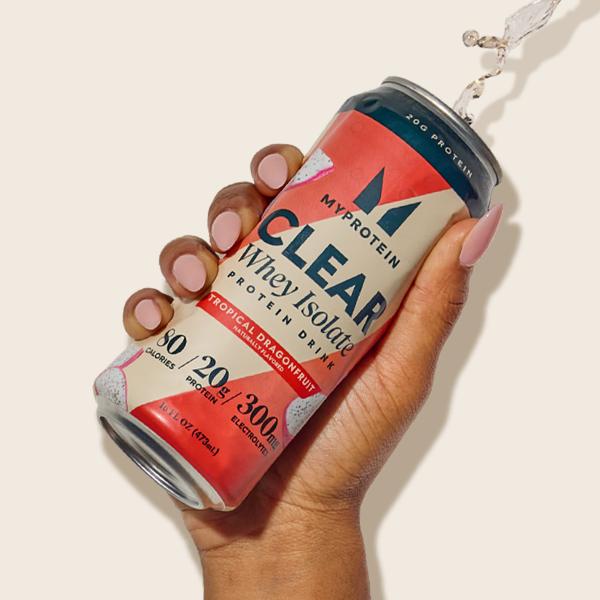 Myprotein Clear Whey Isolate Protein Water | 1 Case (12 Cans) | 20g Protein for 80 calories, 300mg electrolytes, Zero Sugar