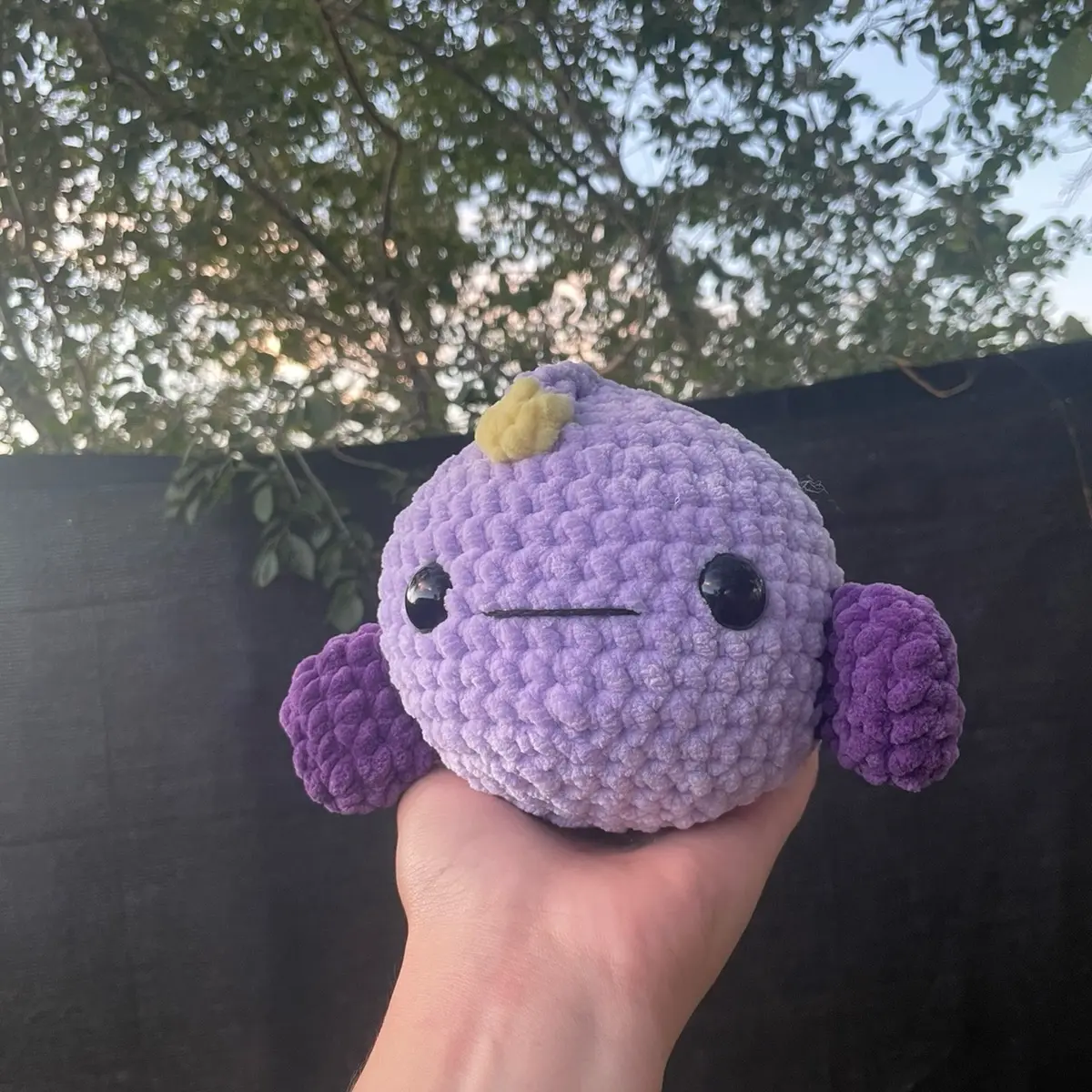 Purple Angler Fish Crochet Plush