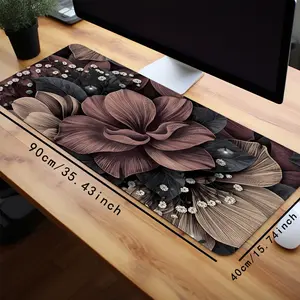 Floral Mouse Pad Stylish Artistic Desk Mat Extended XL MousePads Office Desk Accessories- Multicolor Non-Slip Stitched Edge Computer Mat For Desk 35.4x15.7 Inches Rubber Base Keyboard Pad