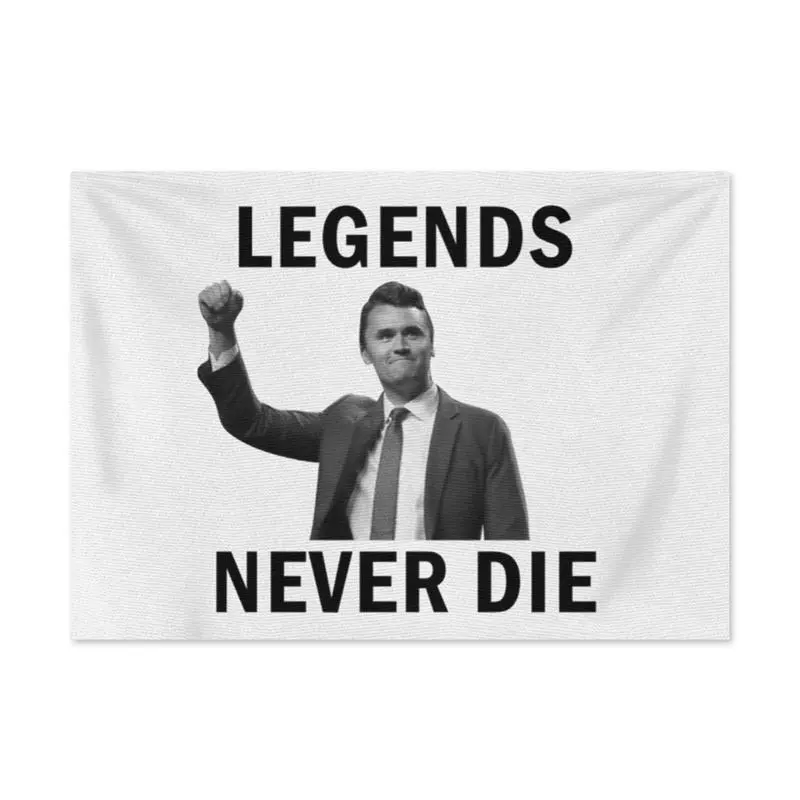Charlie-Kirk-Legends-Never-Die Durable Decorative Tapestry, Home Decor Supplies, Skin-Friendly Tree Design Wall Flag for Living Room, 30x40 in Size