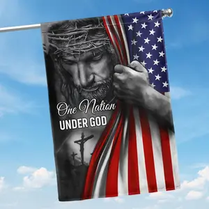 Christian Patriot American Flag, One Nation Under God Jesus Flag - House Flag, Decorations For Home, Outside, Indoor Outdoor - Double Sided