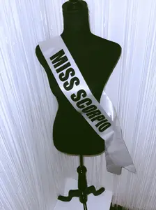 White Pageant Sash-Pick Your Saying