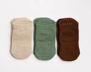 Stay-On Baby Socks - Non-Slip Cotton Grip Socks for Early Movers, Shark Tank Featured, Chai