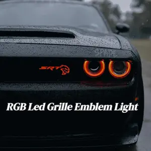 RGB LED Grille Badge – SRT, Hellcat,Scat pack, (Fits Dodge Charger, Challenger, Durango, Grand Cherokee, Jeep, Ram)