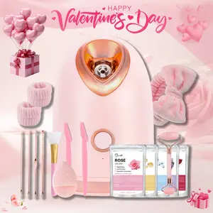 Pjordo Facial Steamer Spa Kit with 7 Skin Care Tools Nano Ionic Face Steamer for Deep Cleaning, Relaxing and Comfort valentine's day gifts for her