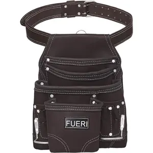 FUERI Professional | 4-Pocket Electrician Tool Pouch | High-Grade Premium Leather Tool Bag for Carpenters & Electricians | Durable, Organized Tool Belt Organizer | Add to Cart | Buy Now