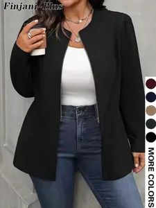 Plus Size Women's Casual Loose-Fitting Coat for Fall & Winter, Comfortable Moderate Thickness Outerwear for Everyday Style